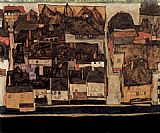 Egon Schiele Krumau in Moldavia at Kleinstadt IV painting